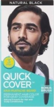 KISS Quick Cover Men - Hair Mustache Beard - Natural Black