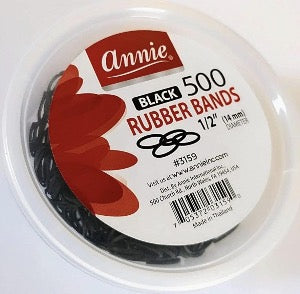 Annie Rubber Bands Black - 500pc