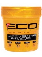 Eco Styling Gel [Gold] - Olive Oil, Shea Butter Black Castor Oil & Flaxseed - 8oz 