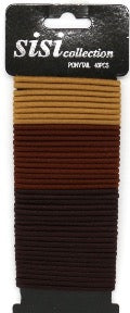 Sisi Assorted Brown Elastic Bands - 40pc