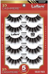 LaFlare 3D Cashmere Lashes CH406- 5 Pair Value Pack