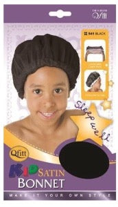 Qfitt Kid Satin Bonnet - Black