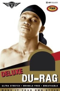 King. J Deluxe Du Rag Ultra Stretch - Black